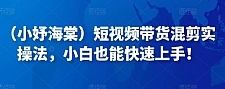 （小妤海棠）短视频带货混剪实操法，小白也能快速上手